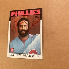 Garry Maddox 1986 Topps #585 AUTOGRAPHED SIGNED Card Philadelphia Phillies