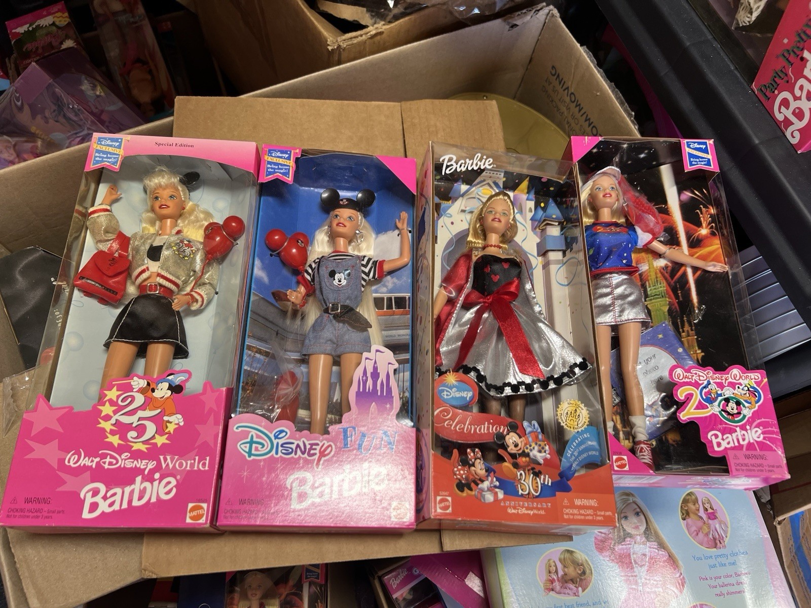 Disney Barbie Dolls, Set Of Four