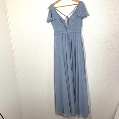 light blue and white wedding dresses ACONITUM in Blue, an A-Line Ombr Color Wedding Dress in Silk  Larimeloom