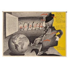 German anti-war poster - Original Vintage Poster - Artist HIRSCHMANN 1985