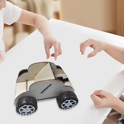 DIY Wood Model Car Building Kit Wooden 3D Puzzles Teaching Easy Assembly Science