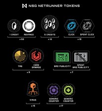 Null Signal Games - Netrunner Tokens Set (Compatible with Netrunner)