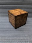 John Richard Milo Baughman Style Modern Faux Burlwood Laminate Cube Accent Table — photo 1