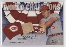2002 Topps Stadium Club World Champions Relics Johnny Bench #WC-JB HOF 11z5