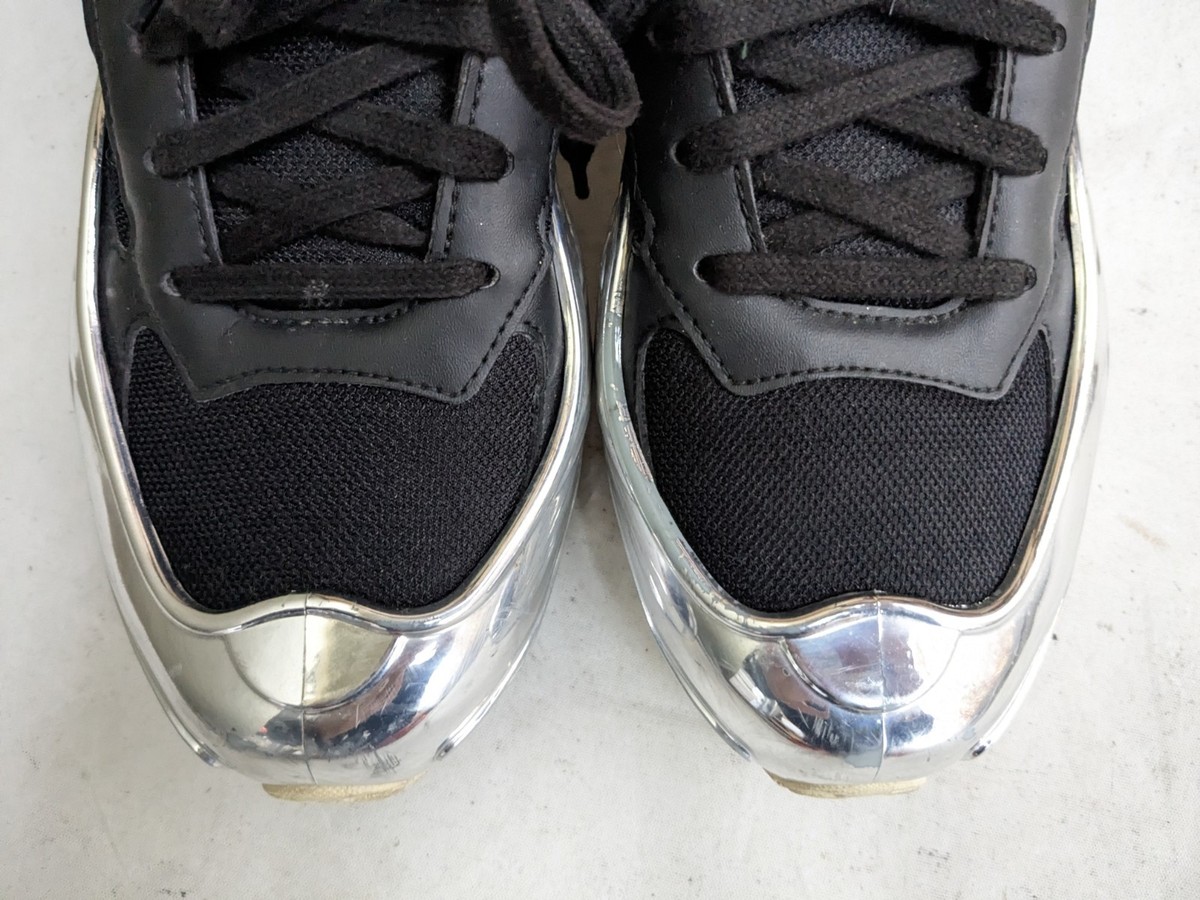 Adidas x Raf Simons Ozweego Mirrored Black Metallic Silver Men 7.5 
