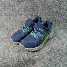 ASICS Pre Venture 9 GS Kids Trail Running Shoes Navy Blue Teal Green Size 2.5