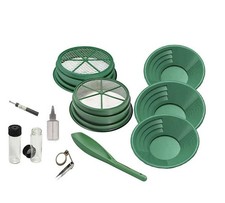 Outdoor 11pc Gold Panning Kit Prospecting Equipment, Classifier Screens