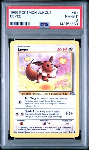 1999 POKEMON JUNGLE #51 EEVEE PSA 8