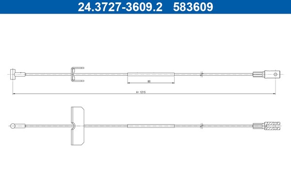 ATE Handbremsseil Bremsseil FüR Renault Trafic III Kasten Fg_ FG Jg_ JG EG Eg_-image