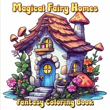 Magical Fairy Homes Fantasy Coloring Book: Whimsical Fantasy Coloring Pages for