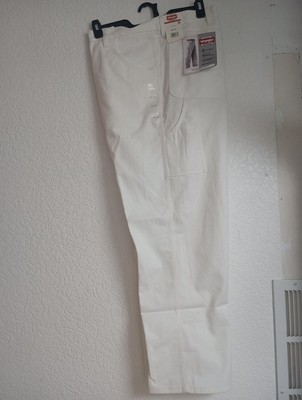New Men's Wrangler Relaxed Fit Painter Pants 112320238 White 44x30