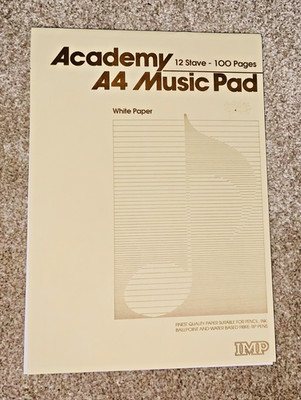 90 page A4 Manuscript Pad, 12-stave   Music