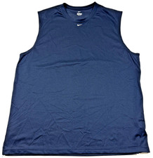 Vintage Nike 90s Y2K Center Swoosh Dri-Fit Mesh Tank Mens L Blue Basketball