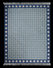 Handwoven Dhurrie Kilim Cotton Rug Color Blue white Design Handmade Carpet Rug