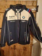 BMW Hoodie Mens Large Blue Tyco Full Zip Racing Motors Track
