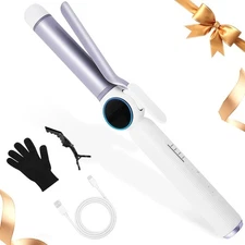 9000 mAh Rechargeable Cordless Curling Iron, Up to 400°F USB 28MM Cordless Hair.
