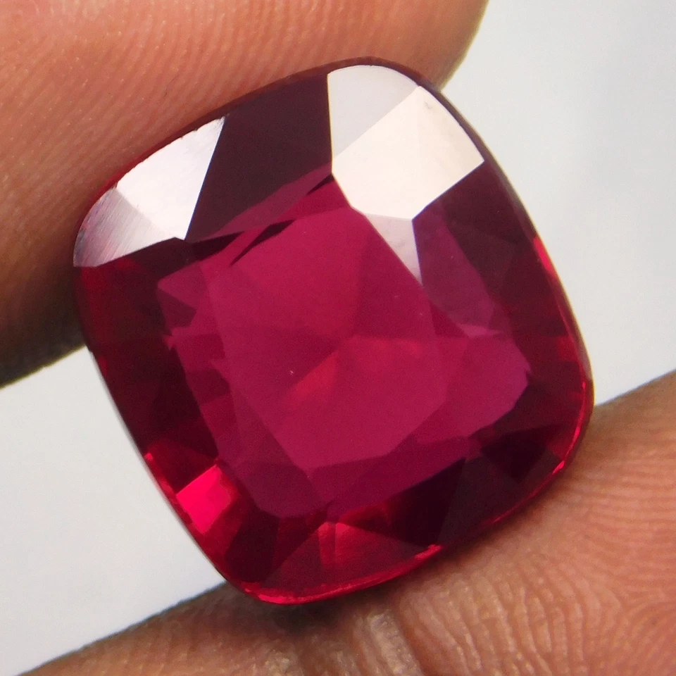 Piedra preciosa suelta corte radiante rubí rojo natural Mozambique de 15,50 quilates certificada Foto 2 de 4