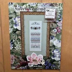 Just Nan "Sweet Remembrance Sampler" Cross Stitch Pattern JNO73 & Embellishments