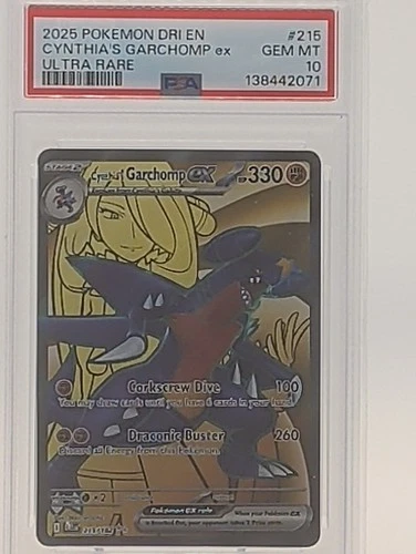 Pokemon Cynthia's Garchomp ex Destined Rivals Ultra Rare #215 PSA 10 Gem Mint