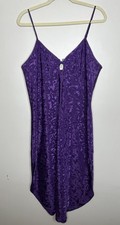 California Miss Satin Slip Dress Lace Y2k 90s Fairy Floral Purple Size Large