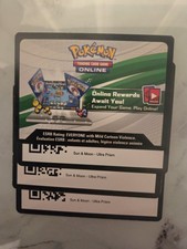 Pokemon Online TCG X3 Sun and Moon - Ultra Prism Code Card Messaged 