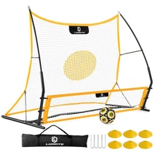 Soccer Rebounder Net, 2-in-1 Soccer Trainer, Soccer Training Equipment for So...