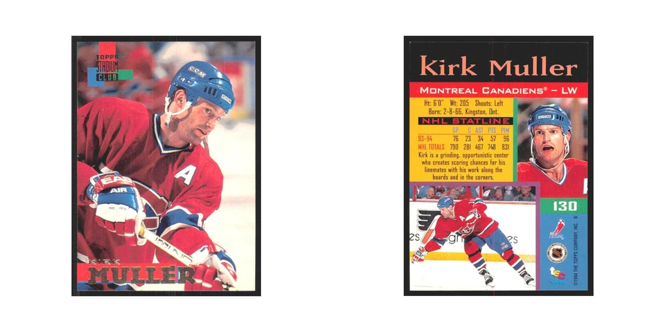 1994 Stadium Club Kirk Muller Montreal Canadiens #130 - Image 3 of 3