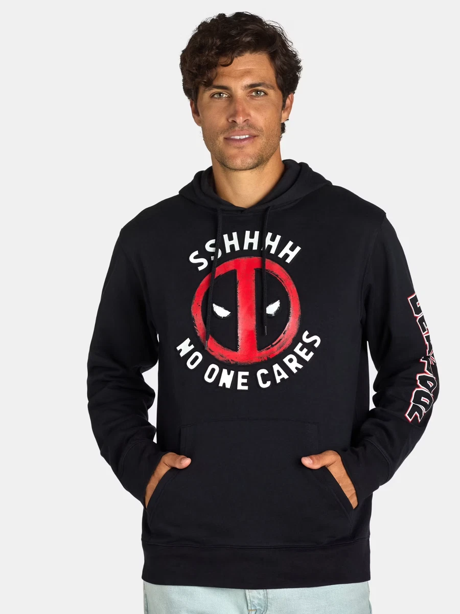 Sudadera con Capucha Gráfica Marvel Deadpool No One Cares Para Hombre Grande Para Hombre Pullover Nueva