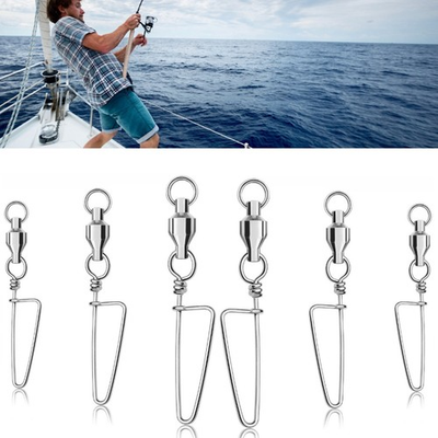 #ad #ad 50PCS Ball Bearing Swivel with Coast Lock Swivel Snap Fishing Tackle Connectors $37.99