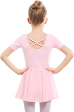 Ballet Leotards for Girls Dance Leotard with Skirt Toddler Ballet Outfit Criss-C
