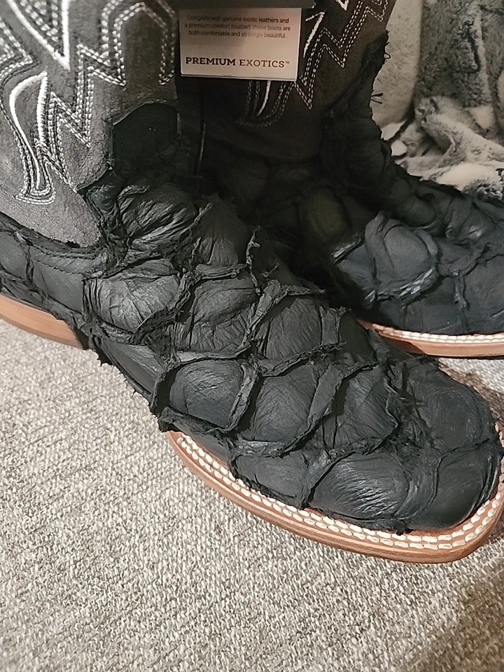 Botas Durango Pirarucu Skin Premium Exotics para Hombre Talla 11 W Negro Mate Nuevas con Etiquetas  Foto 3 de 4