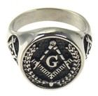 Mason Ring Stainless Steel Compass Square G Geometry Round Size 11 Silver — photo 1