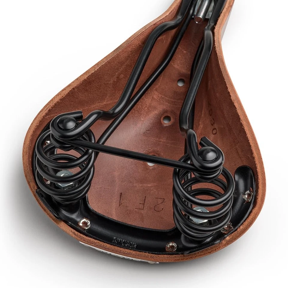 Sillín de bicicleta Brooks England Flyer, cuero de turismo hecho a mano con suspensión Sp... Foto 2 de 4