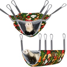 Bienbee 2 Pcs Ferret Rat Hammock Set for Cage Washable Guinea Pig Green