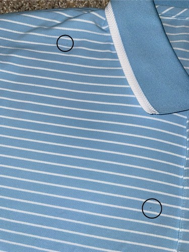 G/Fore Golf Polo Baja blau Herren Größe Large neu mit Etikett gestreift Kurzarm Kragen - Bild 9 von 9