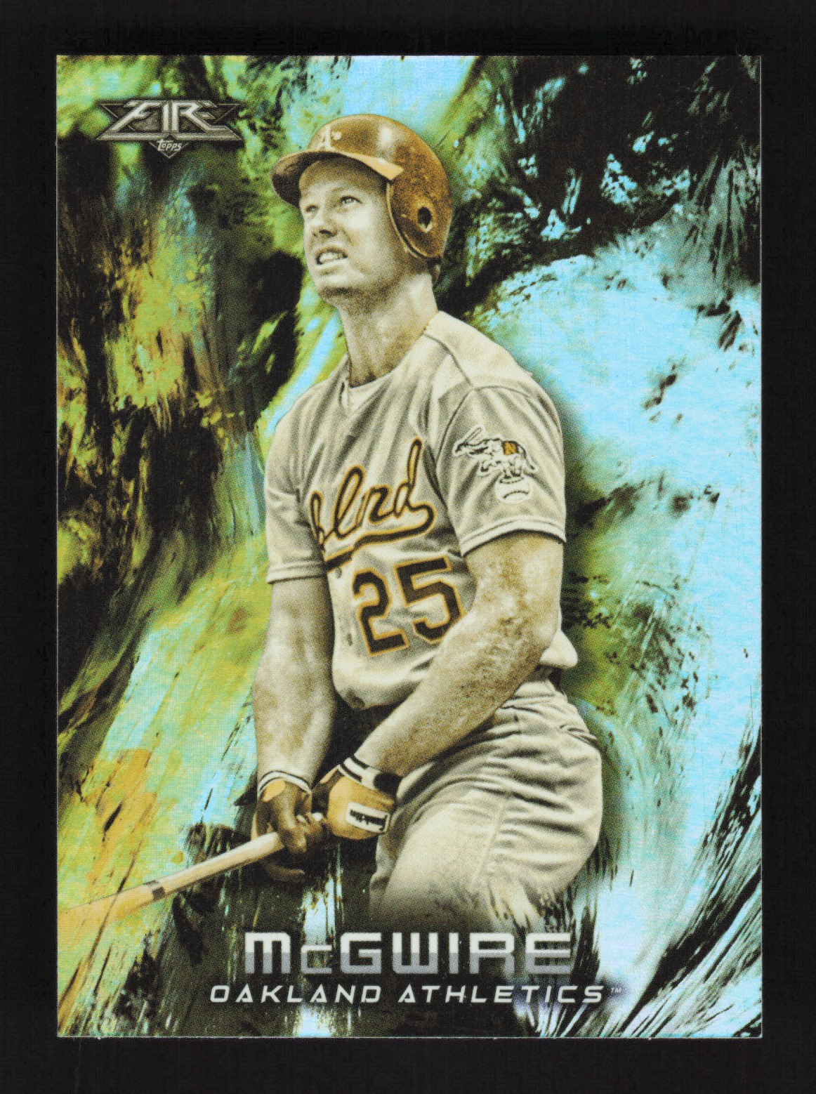 2018 Topps Fire Gold Minted Mark McGwire #190 Oakland Athletics