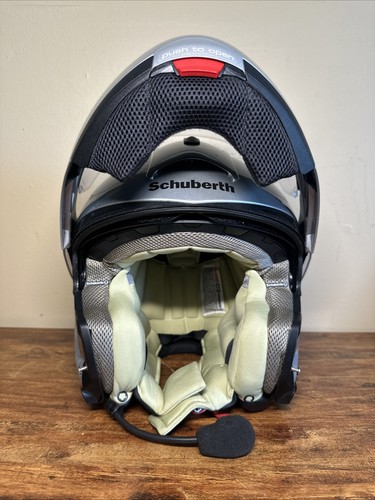Schuberth C3 Silver Modular Flip Up Helmet For Women S 55 W/ Cardo Headset - Picture 4 of 17