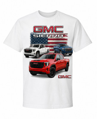 American Pickup Truck Graphic T Shirt Patriotic Flag Automotive Tee