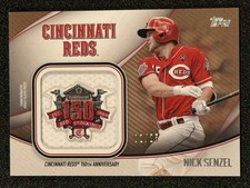 2020 Topps Baseball #JSES-NS Nick Senzel #/25 SP Jumbo Sleeve Patch Reds