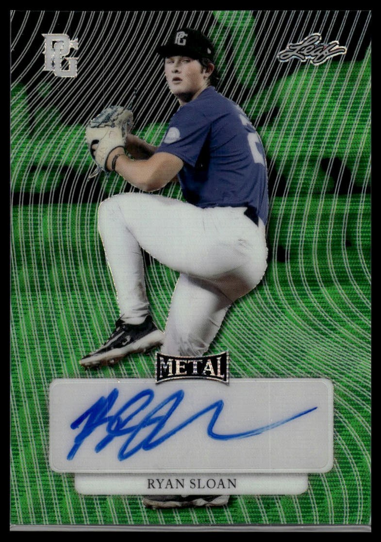 2023 Leaf Perfect Game #MA-RS1 Ryan Sloan Metal Auto Green Wave /6