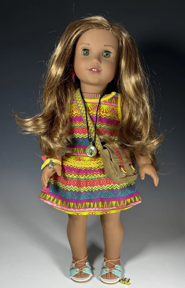 American Girl Doll Lea Clark With Meet Outfit & Summer Dress Outfit Accessories - Image 3 of 4