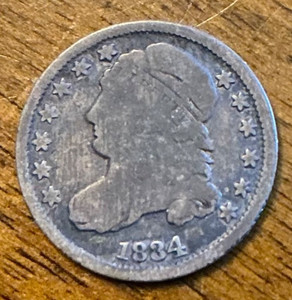 1834  CAPPED BUST DIME  VG  NICE CRUSTY ORIGINAL SURFACES