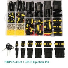 711PCS Automotive Wiring Waterproof Electrical Weather Pack 6 PIN Connectors Kit
