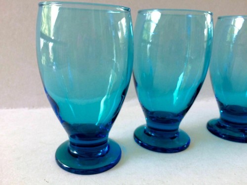 Türkis Blau Glas Tumbler Gläser 4er Set Geschirr Esstisch - Bild 5 von 8