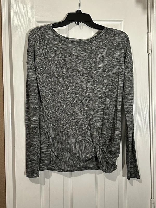 athleta gathered soft heather black shirt