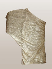 Elegant Gold Sequin Maxi Dress - Wedding Guest, Formal Party Gown, Size L