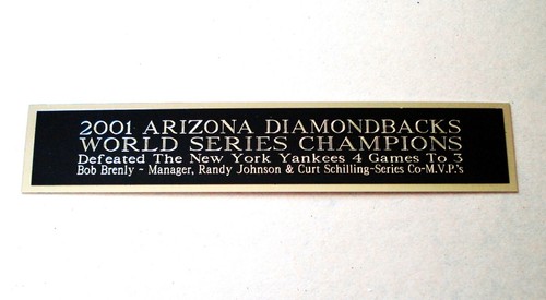 Arizona Diamondbacks 2001 World Series Nameplate For A Baseball Jersey 1.5" X 8"