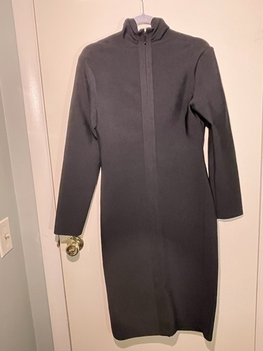 Shop Michella’s bodycon dress deep v neck long sleeve black large NWT - Picture 6 of 10