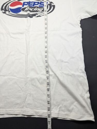 Vintage Pepsi Racing Mens Medium White Shirt Single Stitch Tee Made in USA Anvil - Picture 9 of 9