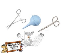 Sterile Scissors Forceps & Aspirator Budget Refill Whelping kit Essential 
